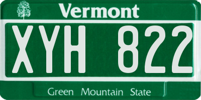VT license plate XYH822