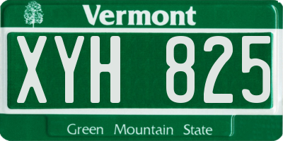 VT license plate XYH825