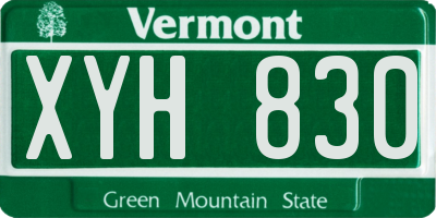 VT license plate XYH830