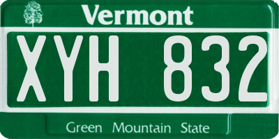 VT license plate XYH832
