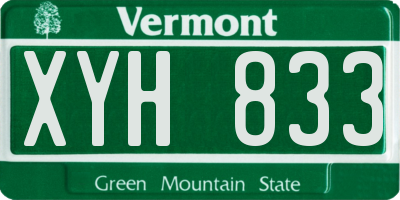 VT license plate XYH833