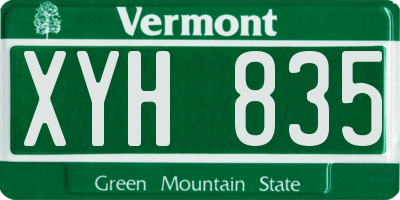 VT license plate XYH835