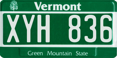 VT license plate XYH836
