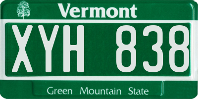 VT license plate XYH838