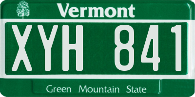 VT license plate XYH841
