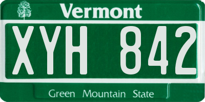 VT license plate XYH842