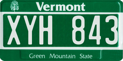 VT license plate XYH843