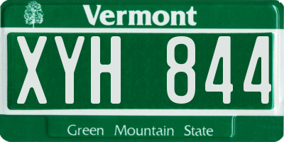 VT license plate XYH844