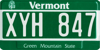 VT license plate XYH847