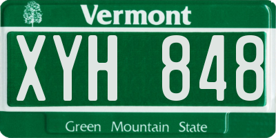 VT license plate XYH848
