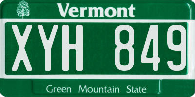 VT license plate XYH849
