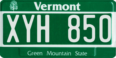 VT license plate XYH850
