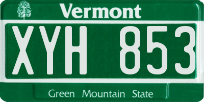 VT license plate XYH853
