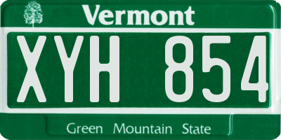 VT license plate XYH854
