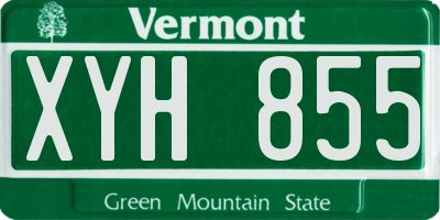 VT license plate XYH855