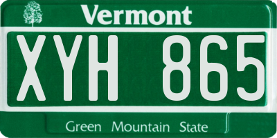 VT license plate XYH865