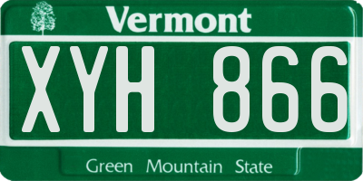 VT license plate XYH866