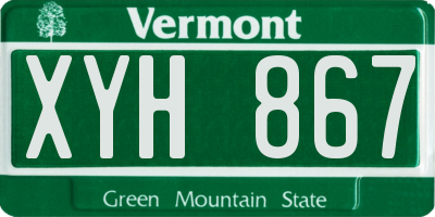 VT license plate XYH867