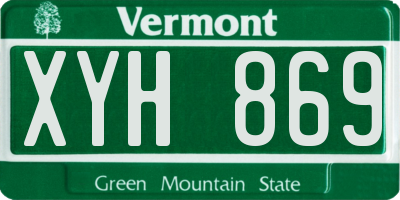 VT license plate XYH869