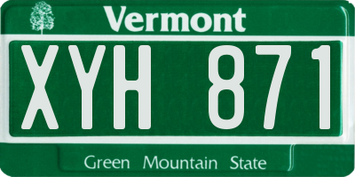 VT license plate XYH871