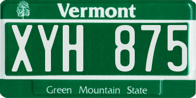 VT license plate XYH875
