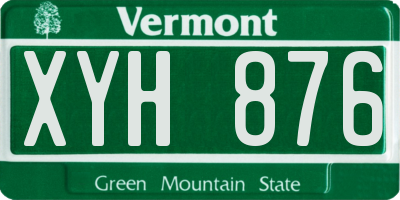 VT license plate XYH876
