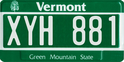 VT license plate XYH881