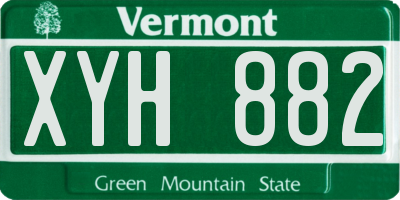 VT license plate XYH882