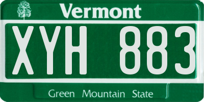 VT license plate XYH883