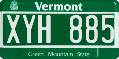VT license plate XYH885