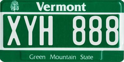 VT license plate XYH888