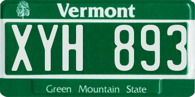 VT license plate XYH893