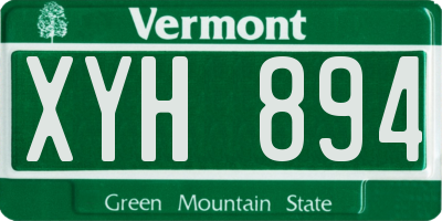 VT license plate XYH894