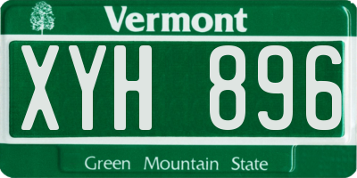 VT license plate XYH896