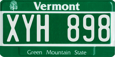 VT license plate XYH898