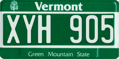 VT license plate XYH905