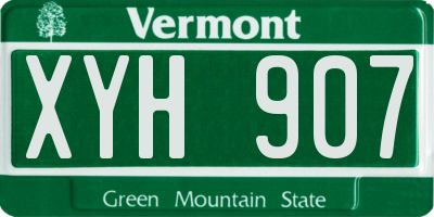 VT license plate XYH907