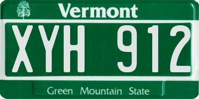 VT license plate XYH912