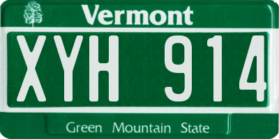 VT license plate XYH914