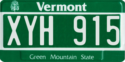 VT license plate XYH915