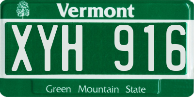 VT license plate XYH916