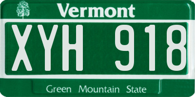 VT license plate XYH918