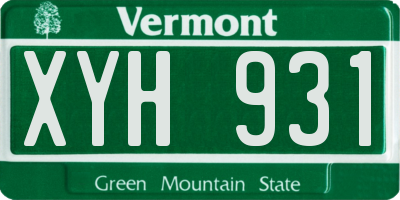 VT license plate XYH931