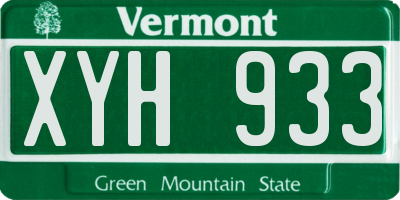 VT license plate XYH933