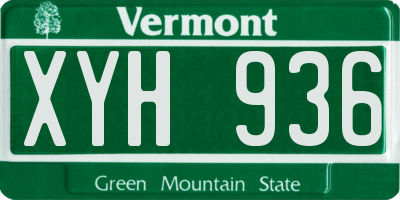 VT license plate XYH936