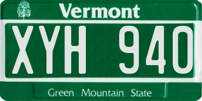 VT license plate XYH940