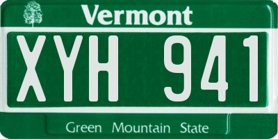 VT license plate XYH941