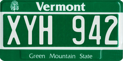 VT license plate XYH942