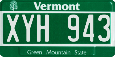 VT license plate XYH943