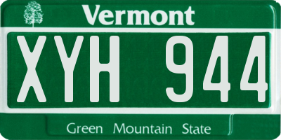 VT license plate XYH944